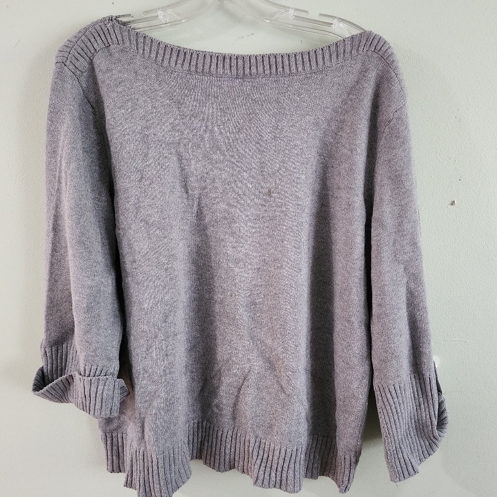 Karen Scott grey boat neck sweater